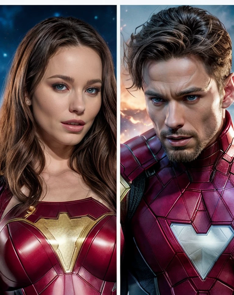 Marvel Cinematic Universe , realistic, <lora:quiron_KylaCole_v1_lora:0.87> KylaColeQuiron, valentine's day style, heart and love theme, . Superheroes, epic battles, colorful, highly detailed