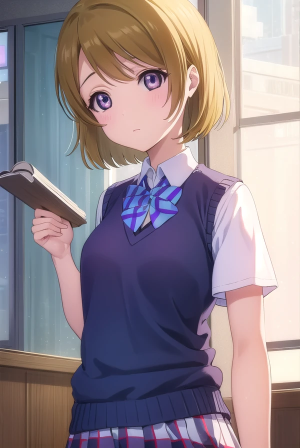 hanayokoizumi, <lora:hanayo koizumi s1-lora-nochekaiser:1>,
hanayo koizumi, short hair, brown hair, (purple eyes:1.1),
BREAK skirt, bow, school uniform, socks, plaid, kneehighs, plaid skirt, sweater vest, summer uniform, otonokizaka school uniform,
BREAK indoors, classroom,
BREAK looking at viewer, (cowboy shot:1.5),
BREAK <lyco:GoodHands-beta2:1>, (masterpiece:1.2), best quality, high resolution, unity 8k wallpaper, (illustration:0.8), (beautiful detailed eyes:1.6), extremely detailed face, perfect lighting, extremely detailed CG, (perfect hands, perfect anatomy),