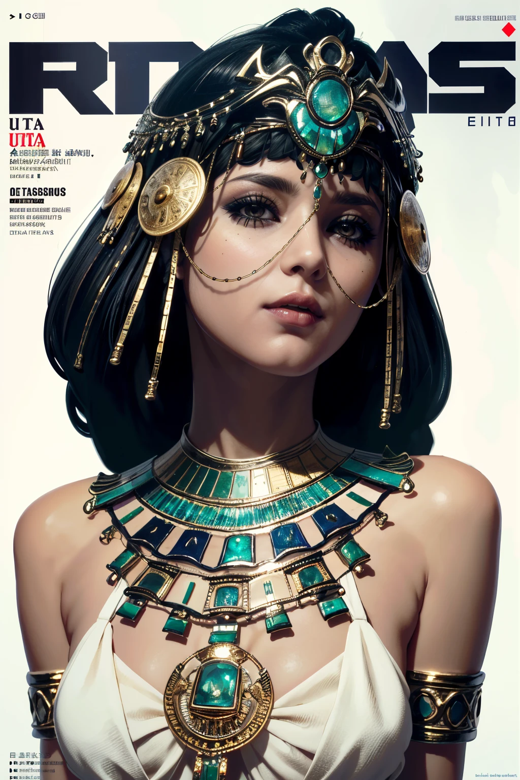 ((ultra detailed, masterpiece, absurdres))
 <lora:ACOCleopatra:0.9>
ACOCleopatra, 1girl, black hair, brown eyes, jewelry, dark skin, egyptian, fashion, magazine cover