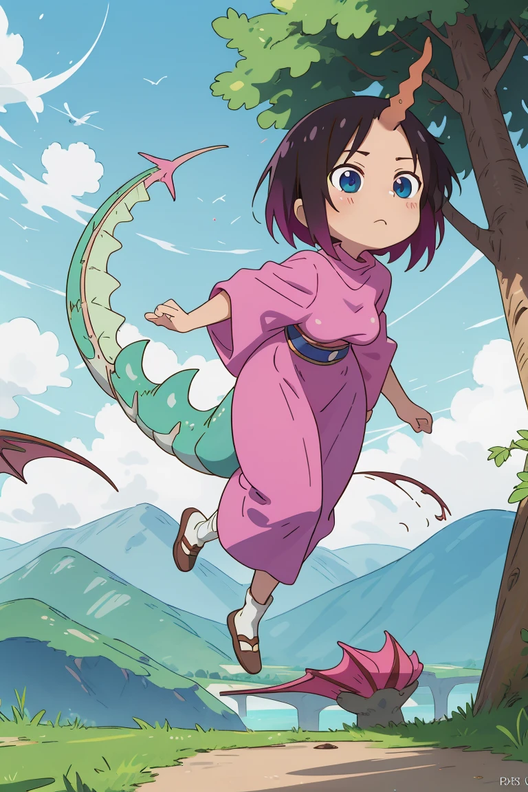 masterpiece, absurdres, official art,
elma,
<lora:Kobayashi-san Chi no Maidragon_elma:0.7>
(dragontail, dragonhorn, horn)