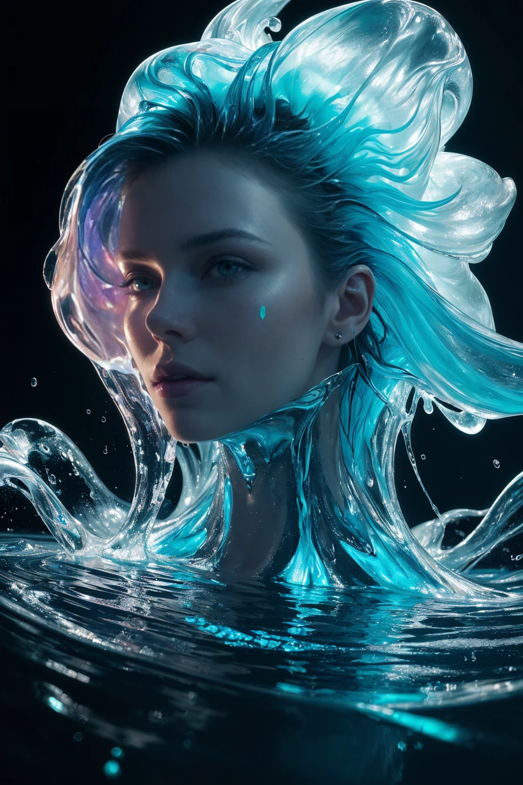 modelshoot style, (extremely detailed CG unity 8k wallpaper), Chaotic storm of intricate liquid smoke in the head, stylized beauty full - length abstract portrait, wet-skin, by petros afshar, ross tran, tom whalen, peter mohrbacher, artgerm, shattered glass, ((bubbly underwater scenery)) radiant light octane render highly detailed ((evil aesthetic))