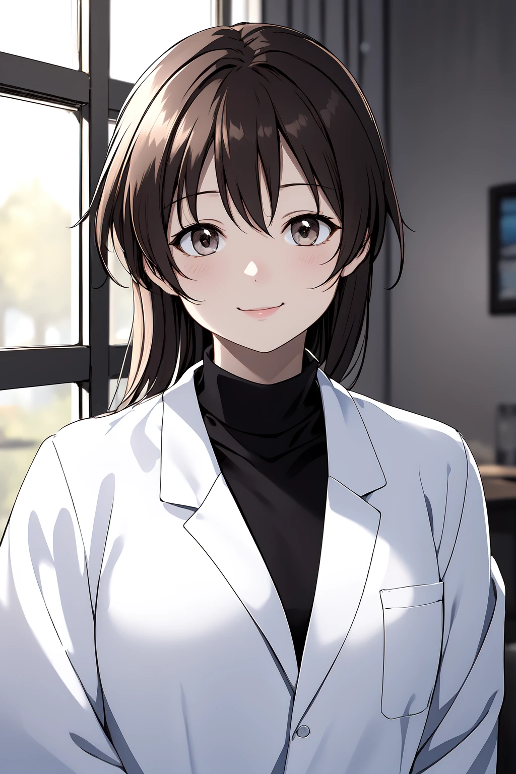 (RAW photo, best quality), 1girl, natural lighting, gentle smile,
<lora:loveletter_mizuho_v1_2-000006:1>, loveletter_mizuho, labcoat, turtleneck,