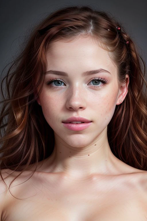 Merger_delit_lass,
(headshot:1.2) portrait on a (plain grey background:1.2), (headshot:1.2), (face focus:1.1), windswept chaotic hair, soft lighting, low contrast, low saturation,
bokeh, f1.4, 40mm, photorealistic, raw, 8k, textured skin, skin pores, intricate details <lora:epi_noiseoffset2:1>, epiCRealism <lora:detail_slider_v4:0.8>