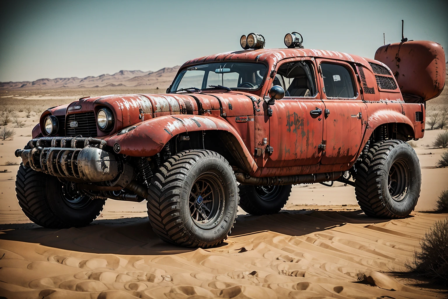 aichang, mw_car, modified car, steampunk, desert, wasteland