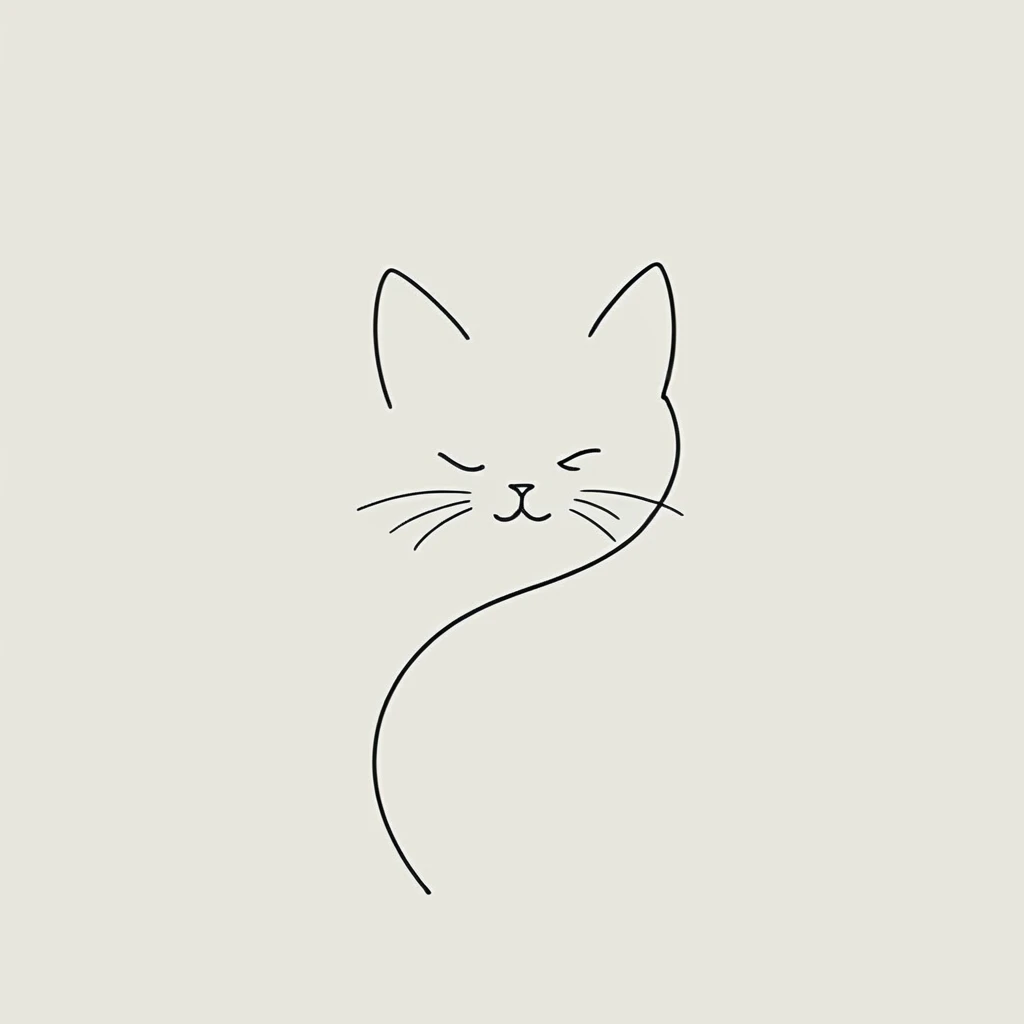 simplex simple cat one line <lora:simplex:0.5>