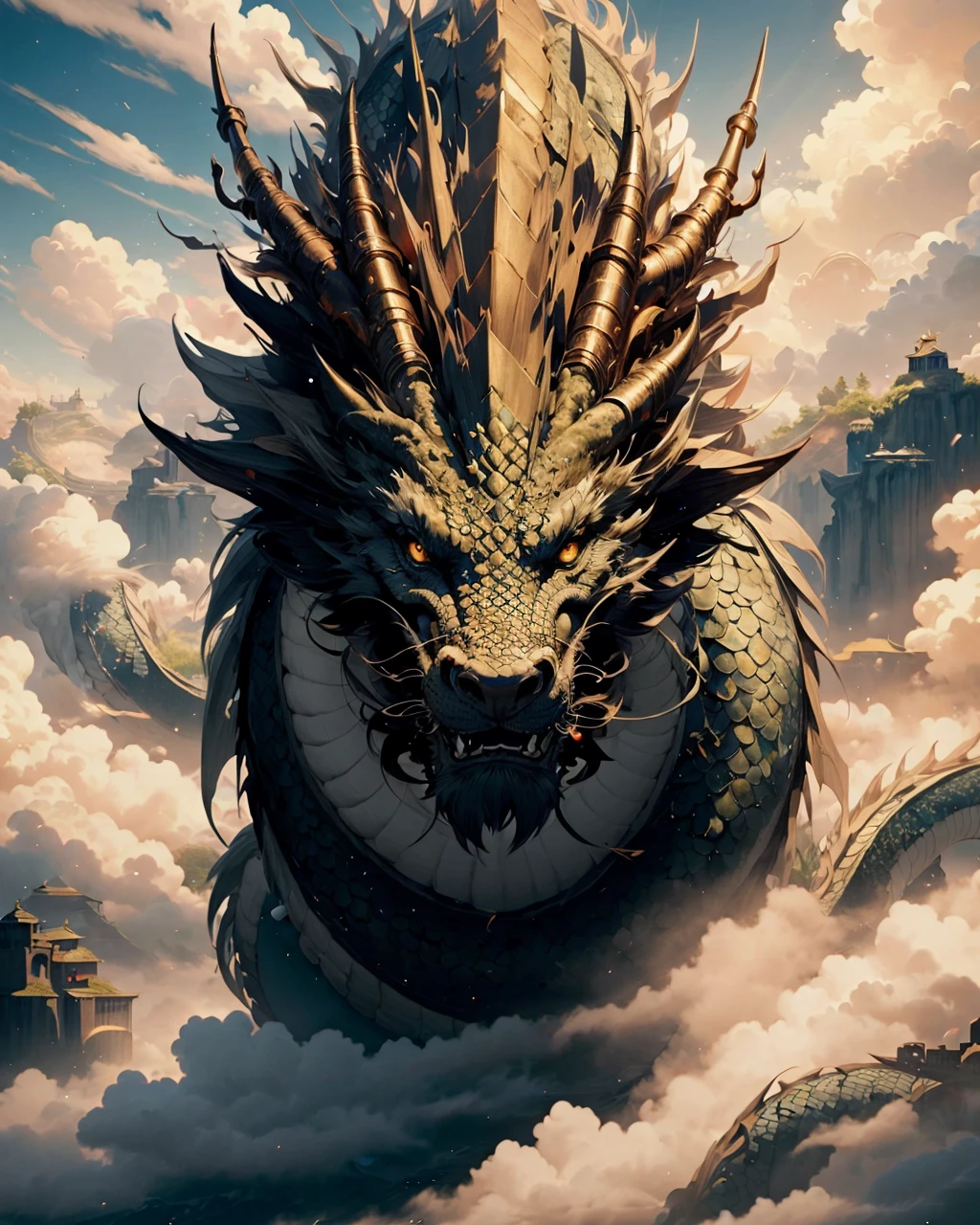 best quality,masterpiece,highly detailed,ultra-detailed, 
<lora:neg4all_bdsqlsz_V3.5:-1>,
 <lora:loong:1> loong, eastern dragon, dragon, no humans, horns, scales, claws, cloud, sky, looking at viewer