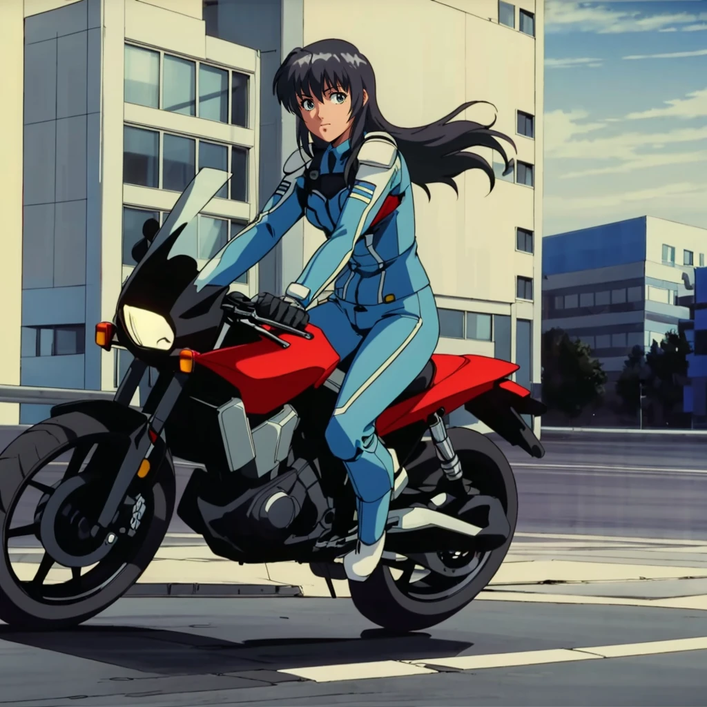 <lora:Sylvie001:0.7>,looking at viewer,
Sylvie,1girl,black hair,long hair,
blue pilot suit,
full body,
city,motorcycle,landing,