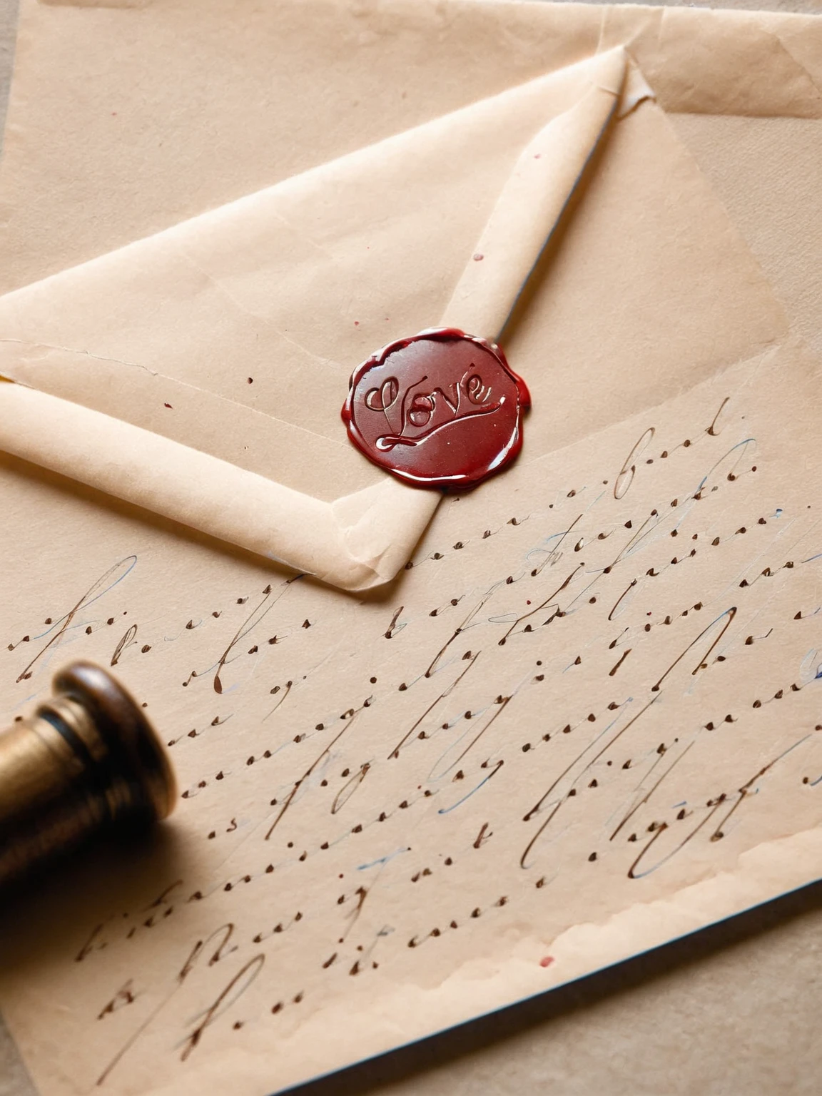 An elegant, handwritten ais-hrtbrkz love letter, sealed with a wax stamp <lora:ais-hrtbrkz-sdxl:1>