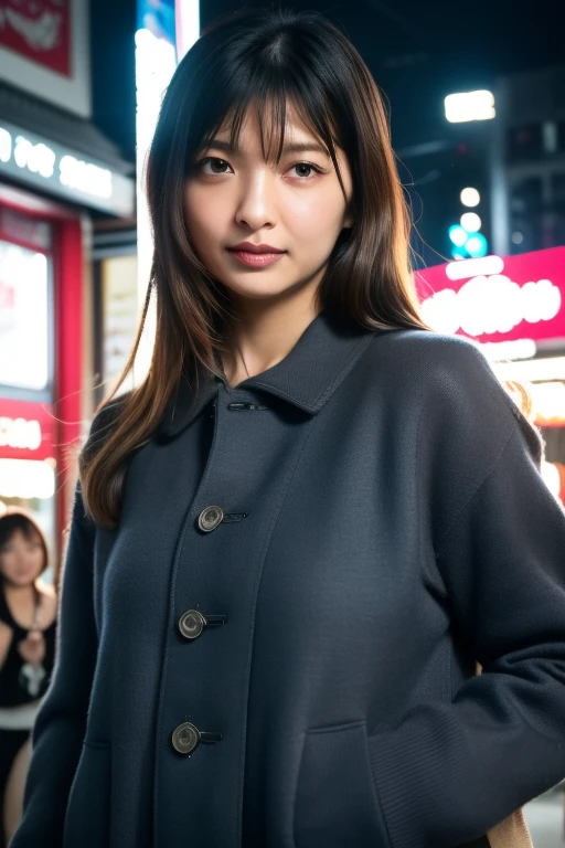 1girl,(RAW photo, best quality), (realistic, photo-realistic:1.4), masterpiece, an extremely delicate and beautiful, extremely detailed, 2k wallpaper, Amazing, finely detail, extremely detailed CG unity 8k wallpaper, ultra-detailed, highres, soft light, beautiful detailed girl, extremely detailed eyes and face, beautiful detailed nose, beautiful detailed eyes,cinematic lighting,perfect anatomy,slender body,smiling ,(bokeh:1.3)
in front of izakaya,narrow street like nakano,lights reflected on wet floor,after rain,night time,shop sign lights,winter night
wearing jacket
<lora:mahirucoda_lora:0.8>