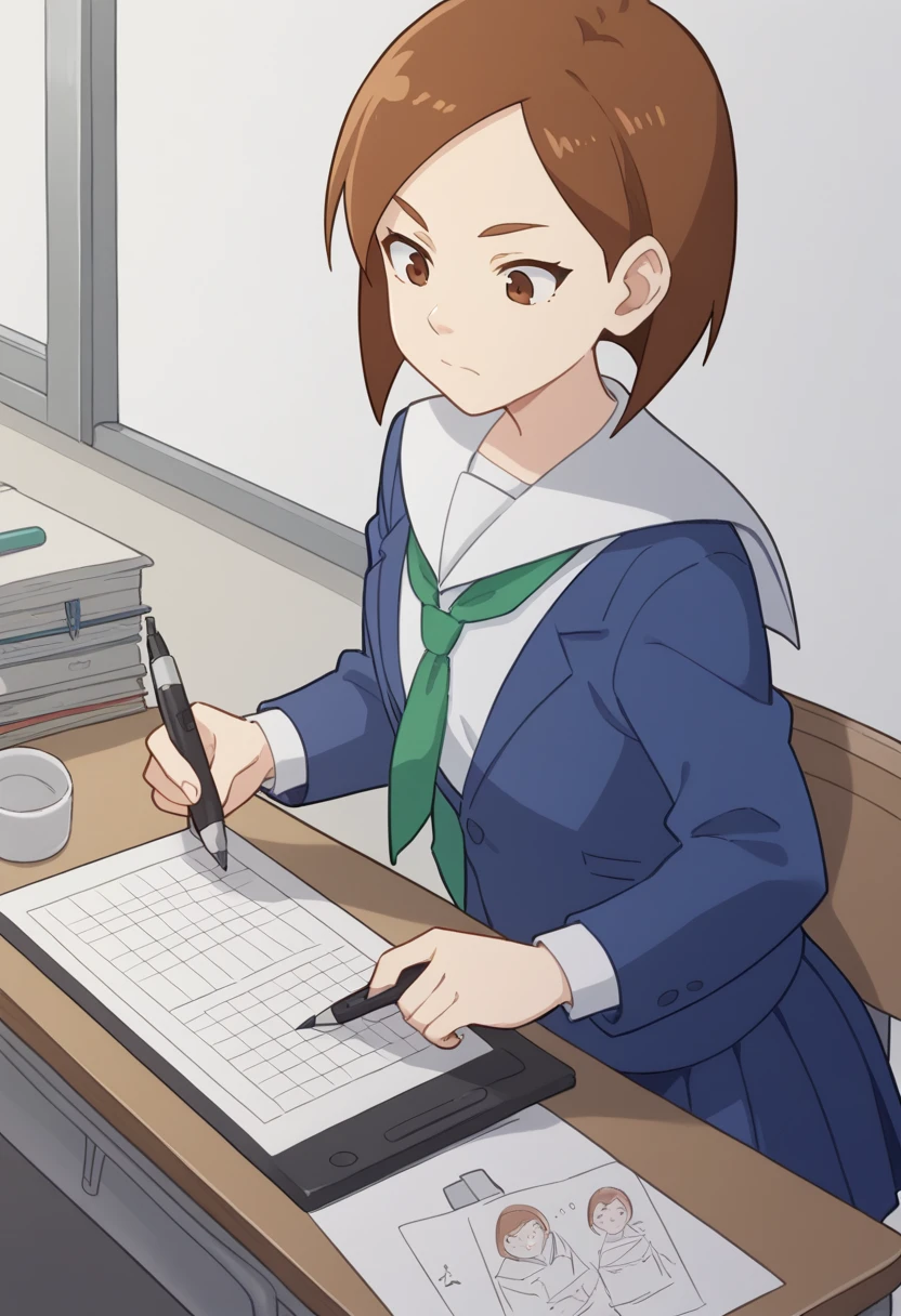 score_9, score_8, score_7, source_anime,
rating_general,
<lora:tsubame-ponyxl-000013:1> tsubame,
serafuku, dark blue shirt, pleated skirt
1girl, solo, drawing, drawing tablet, desk, stylus, holding stylus, focused