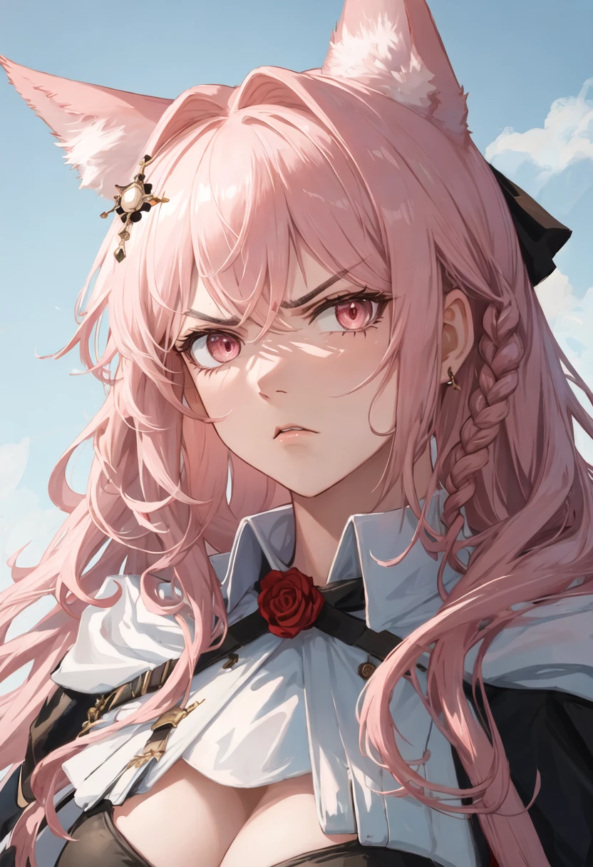 best quality, masterpiece, highres, solo, {pozemka_arknights:0.90}, angry, annoyed, portrait, looking at viewer