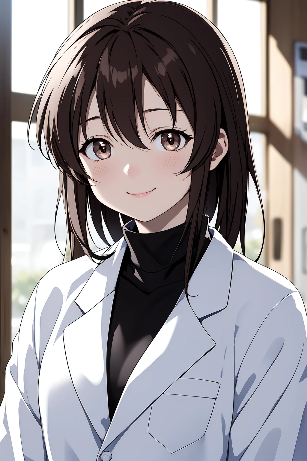 (RAW photo, best quality), 1girl, natural lighting, gentle smile,
<lora:loveletter_mizuho_v1_2-000006:1>, loveletter_mizuho, labcoat, turtleneck,