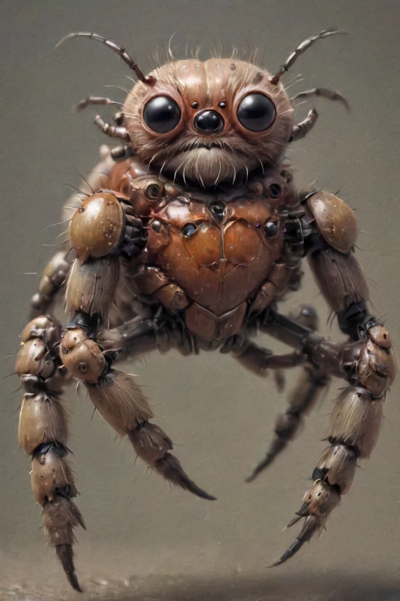 studio ghibli style, depiction of an armored military grade jumping-spider, <lora:- SDXL - heavy_armored_V2.1:.8>