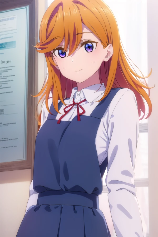 kanonshibuya, <lora:kanon shibuya s2-lora-nochekaiser:1>,
kanon shibuya, long hair, bangs, (purple eyes:1.1), orange hair, hair between eyes, smile,
BREAK shirt, dress, ribbon, school uniform, jacket, white shirt, open clothes, collared shirt, open jacket, red ribbon, neck ribbon, blue jacket, pinafore dress, grey dress, yuigaoka school uniform,
BREAK indoors, classroom,
BREAK looking at viewer, (cowboy shot:1.5),
BREAK <lyco:GoodHands-beta2:1>, (masterpiece:1.2), best quality, high resolution, unity 8k wallpaper, (illustration:0.8), (beautiful detailed eyes:1.6), extremely detailed face, perfect lighting, extremely detailed CG, (perfect hands, perfect anatomy),