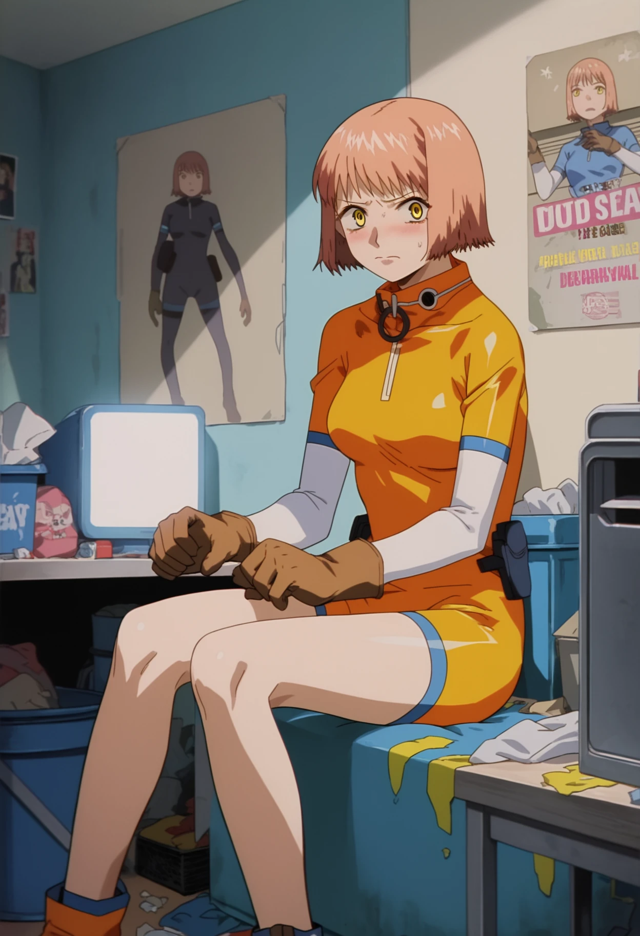 CRN1.2, ((masterpiece)), ((best quality)), 1girl, hairclip, mikuraova, solo, bodysuit, <lora:mikuraova:1>