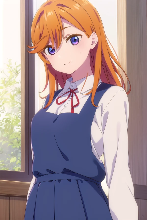 kanonshibuya, <lora:kanon shibuya s2-lora-nochekaiser:1>,
kanon shibuya, long hair, bangs, (purple eyes:1.1), orange hair, hair between eyes, smile,
BREAK shirt, dress, ribbon, school uniform, jacket, white shirt, open clothes, collared shirt, open jacket, red ribbon, neck ribbon, blue jacket, pinafore dress, grey dress, yuigaoka school uniform,
BREAK indoors, classroom,
BREAK looking at viewer, (cowboy shot:1.5),
BREAK <lyco:GoodHands-beta2:1>, (masterpiece:1.2), best quality, high resolution, unity 8k wallpaper, (illustration:0.8), (beautiful detailed eyes:1.6), extremely detailed face, perfect lighting, extremely detailed CG, (perfect hands, perfect anatomy),