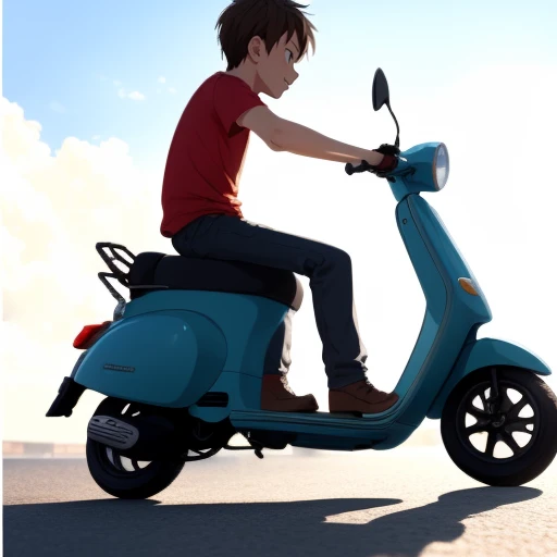 , masterpiece, Highest Quality, Highest Resolution, perfect background, perfect perspective, sharp image, perfect details, perfect lighting, perfect shadows, Perfect lighting, Best background,
perfect anime style, riding scooter, 1boy, grabbing,