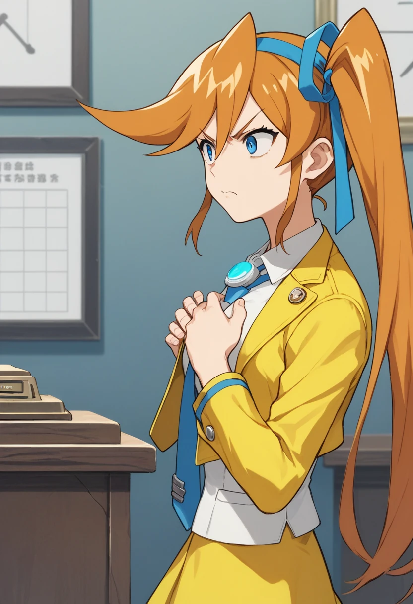 score_9, score_8, score_7, source_anime,
anime, official art,
rating_general,
<lora:athena-ponyxl-000008:1> aacykes, hair ribbon, side ponytail,
necktie, yellow jacket, yellow skirt,
1girl, solo, hand on own chest, determined, courtroom, from side