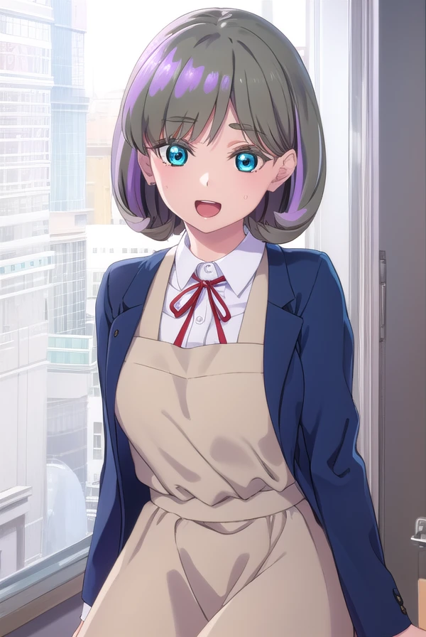 keketang, <lora:keke tang s2-lora-nochekaiser:1>,
keke tang, short hair, blue eyes, grey hair, multicolored hair, streaked hair, smile, open mouth, teeth,
BREAK shirt, dress, ribbon, school uniform, jacket, white shirt, open clothes, collared shirt, open jacket, red ribbon, neck ribbon, blue jacket, pinafore dress, grey dress, yuigaoka school uniform,
BREAK indoors, classroom,
BREAK looking at viewer, (cowboy shot:1.5),
BREAK <lyco:GoodHands-beta2:1>, (masterpiece:1.2), best quality, high resolution, unity 8k wallpaper, (illustration:0.8), (beautiful detailed eyes:1.6), extremely detailed face, perfect lighting, extremely detailed CG, (perfect hands, perfect anatomy),