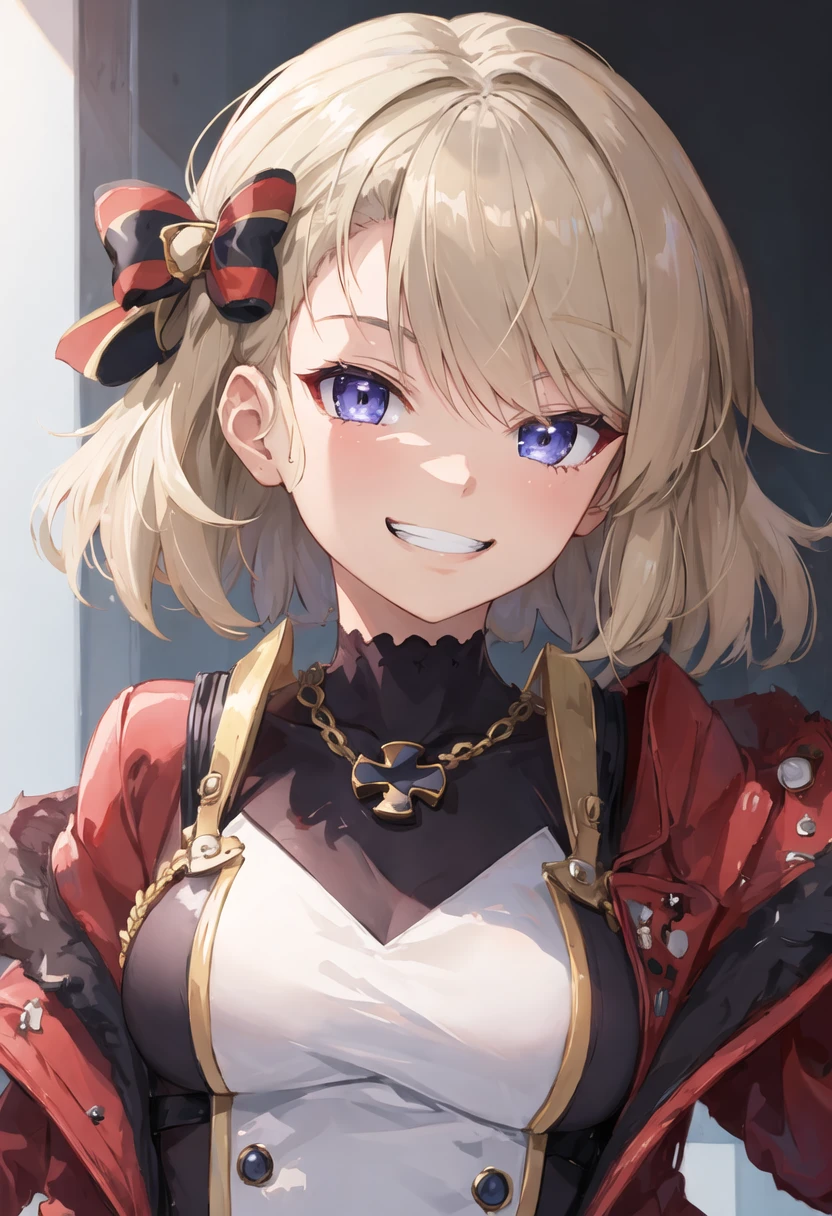 best quality, masterpiece, highres, solo, {z23_azurlane:0.90}, evil_grin, evil_smile, grin, portrait, looking at viewer