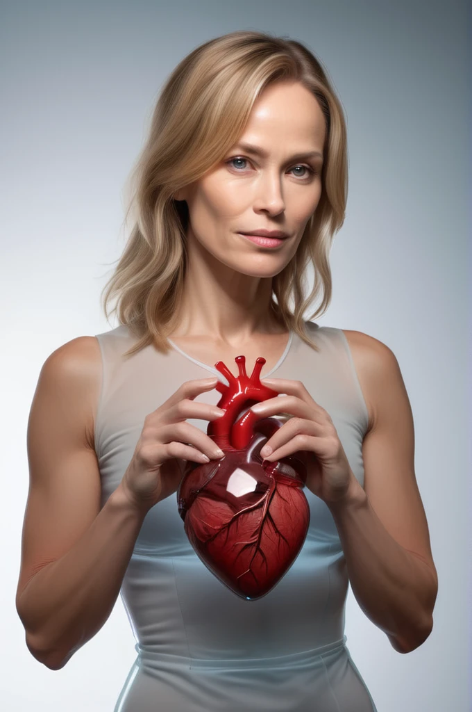 BMAIW, (woman made out of transparent glass), giving you her human heart, ((body made out of transparent glass)), holding the heart in her hands <lora:BMAIW_sdxl_scaled_128:0.75>