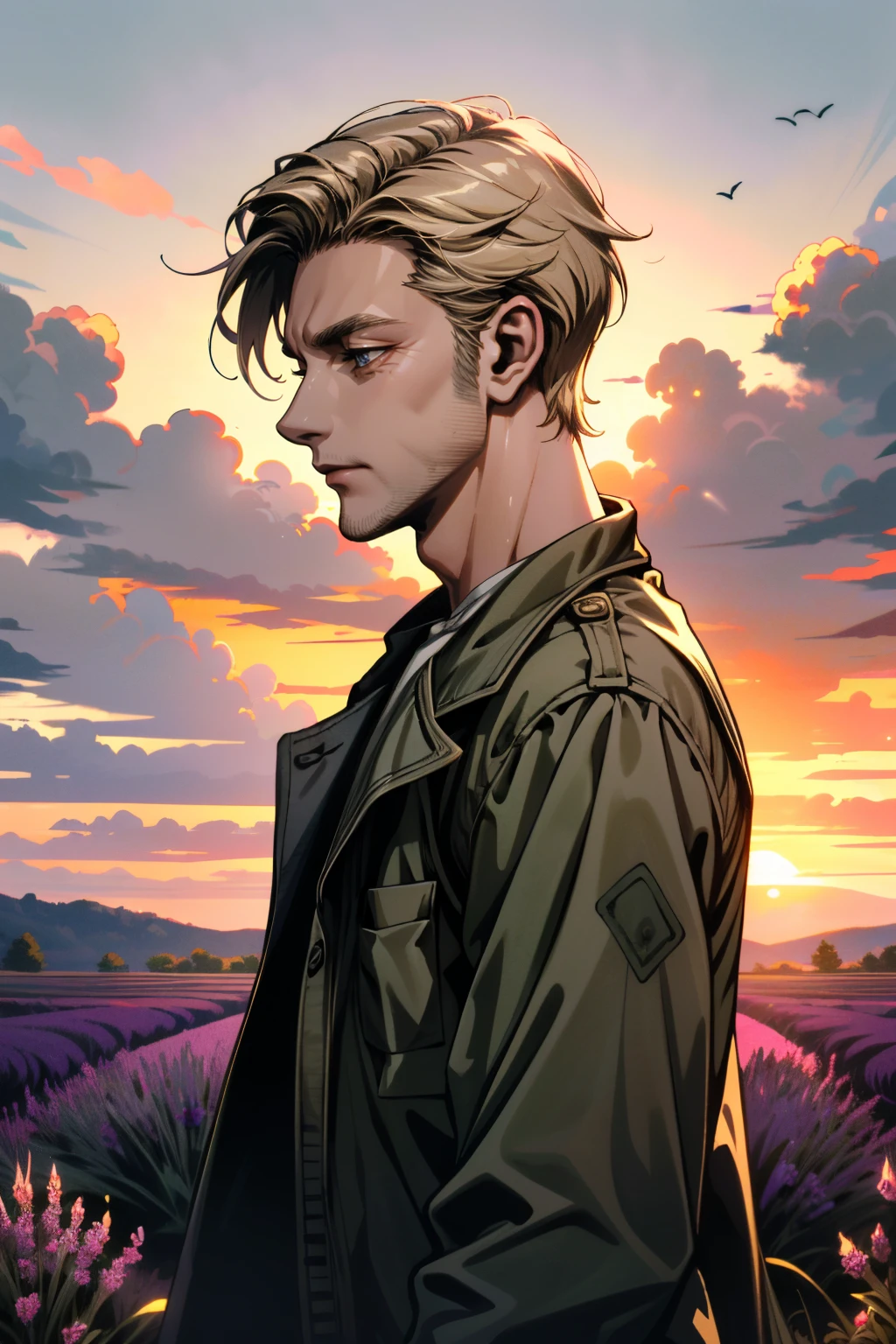 ((ultra detailed, masterpiece, absurdres))
<lora:DPDIMCharlie:0.9>
DPDIMCharlie, 1boy, short hair, blonde hair, Sunrise over a Lavender Field