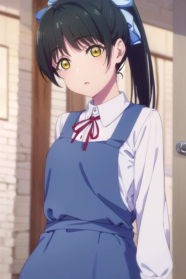 renhazuki, <lora:ren hazuki s2-lora-nochekaiser:1>,
ren hazuki, long hair, bangs, black hair, bow, (yellow eyes:1.3), ponytail, hair bow, high ponytail,
BREAK shirt, dress, ribbon, school uniform, jacket, white shirt, open clothes, collared shirt, open jacket, red ribbon, neck ribbon, blue jacket, pinafore dress, grey dress, yuigaoka school uniform,
BREAK indoors, classroom,
BREAK looking at viewer, (cowboy shot:1.5),
BREAK <lyco:GoodHands-beta2:1>, (masterpiece:1.2), best quality, high resolution, unity 8k wallpaper, (illustration:0.8), (beautiful detailed eyes:1.6), extremely detailed face, perfect lighting, extremely detailed CG, (perfect hands, perfect anatomy),