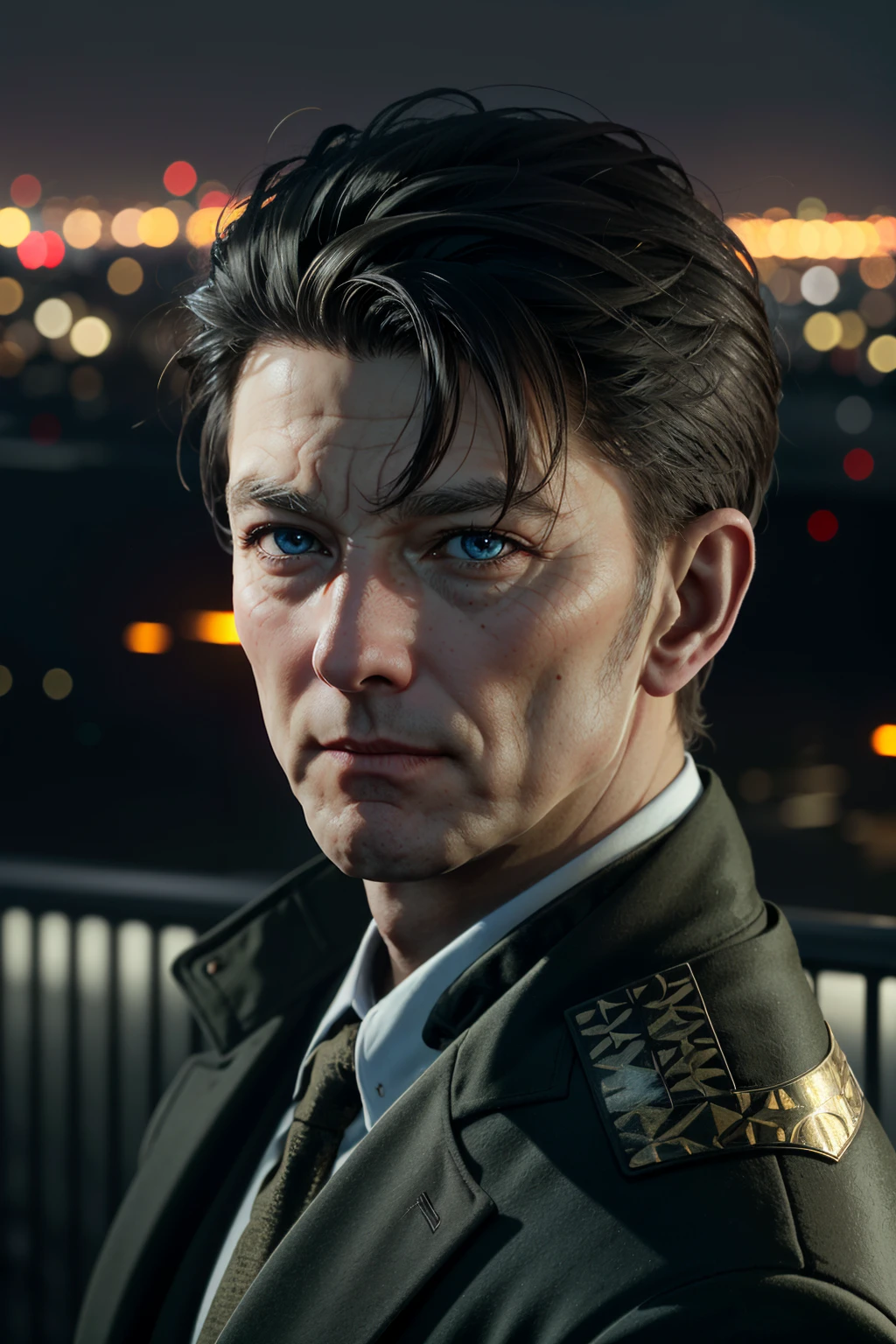 ((ultra detailed, masterpiece, absurdres))
<lora:DPCurator:0.8>
DPCurator, 1boy, short hair, blue eyes, looking at viewer, Glowing Cityscape with City Lights in the Background