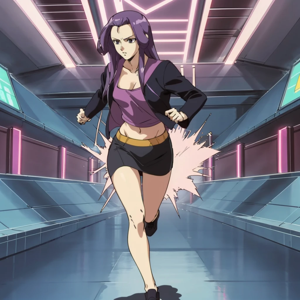 <lora:Kate001:0.7>,
Kate,1girl,purple hair,forehead,long hair,
solo,
jacket,collarbonea,shirt,tight skirt,
full body,running,
