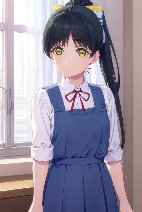 renhazuki, <lora:ren hazuki s2-lora-nochekaiser:1>,
ren hazuki, long hair, bangs, black hair, bow, (yellow eyes:1.3), ponytail, hair bow, high ponytail,
BREAK shirt, dress, ribbon, school uniform, jacket, white shirt, open clothes, collared shirt, open jacket, red ribbon, neck ribbon, blue jacket, pinafore dress, grey dress, yuigaoka school uniform,
BREAK indoors, classroom,
BREAK looking at viewer, (cowboy shot:1.5),
BREAK <lyco:GoodHands-beta2:1>, (masterpiece:1.2), best quality, high resolution, unity 8k wallpaper, (illustration:0.8), (beautiful detailed eyes:1.6), extremely detailed face, perfect lighting, extremely detailed CG, (perfect hands, perfect anatomy),