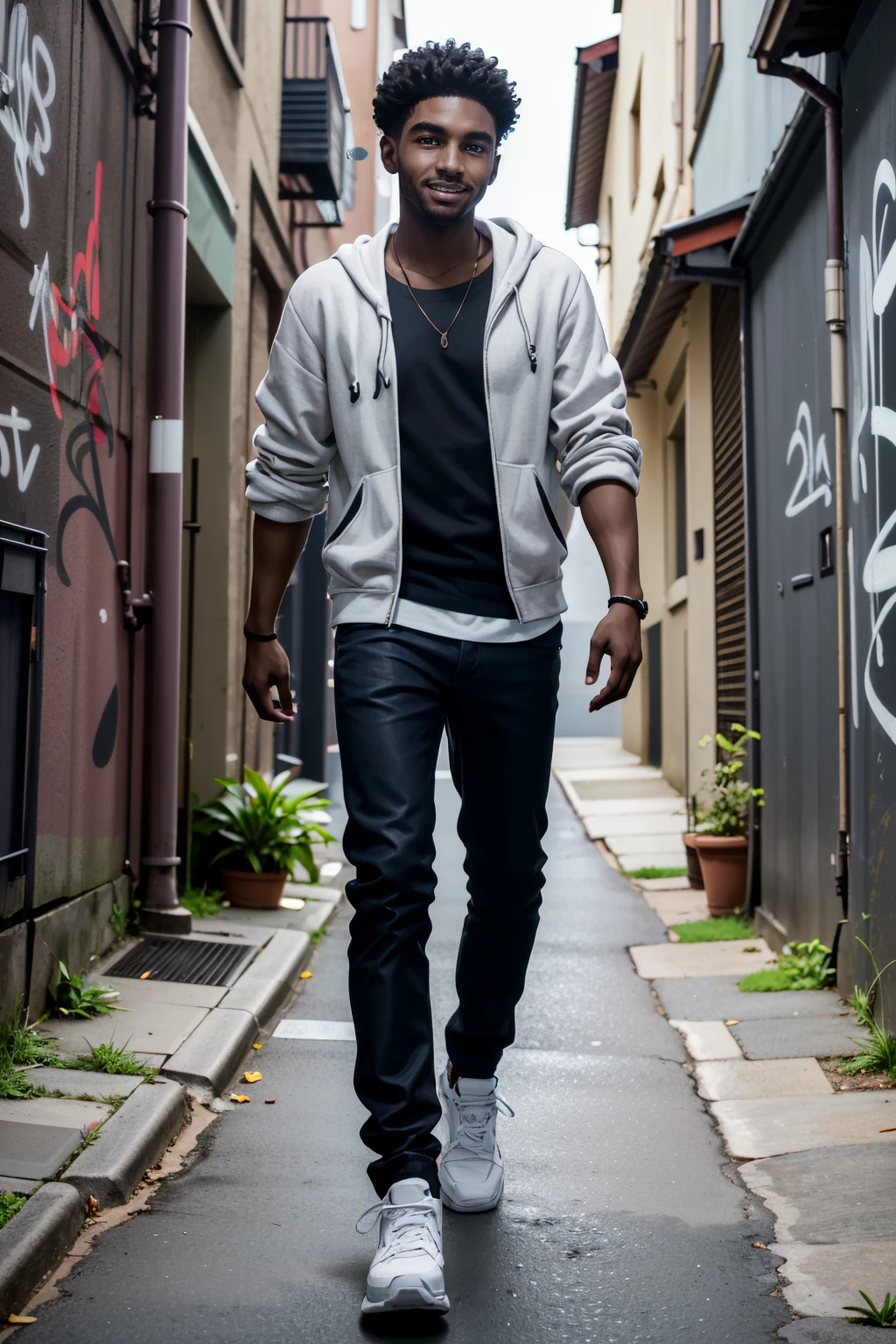 ((ultra detailed, masterpiece, absurdres))
<lora:DPDIMMark:0.9>
DPDIMMark, 1boy, dark skin, brown eyes, short hair, smile, Graffiti-Covered Alleyway