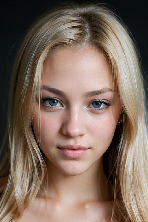 RAW photo of woman, (headshot:1.1) portrait on a black plain background, (smile, happy:1.1), sharp focus, best quality, extremely detailed BREAK  j3nny-001, blonde hair, blue eyes.  fcHeatPortrait