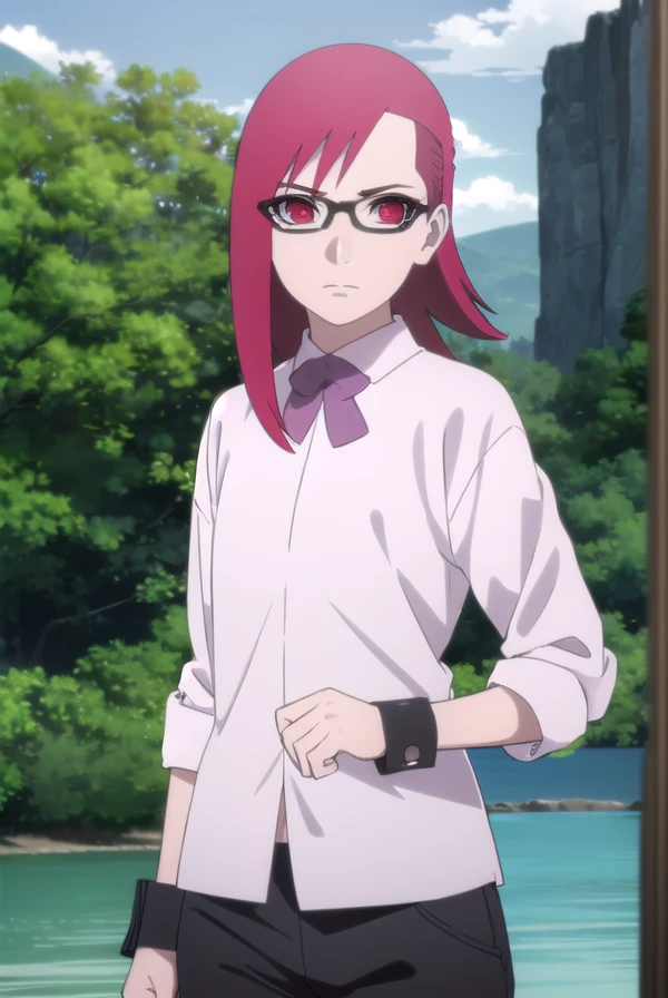karinuzumaki, <lora:karin uzumaki-lora-nochekaiser:1>,
karin uzumaki, (red eyes:1.3), red hair, glasses,
BREAK shirt, shorts, wrist cuffs, black shorts, long sleeves,
BREAK outdoors, forest, nature, trees, sun, sky, clouds,
BREAK looking at viewer, (cowboy shot:1.5),
BREAK <lyco:GoodHands-beta2:1>, (masterpiece:1.2), best quality, high resolution, unity 8k wallpaper, (illustration:0.8), (beautiful detailed eyes:1.6), extremely detailed face, perfect lighting, extremely detailed CG, (perfect hands, perfect anatomy),