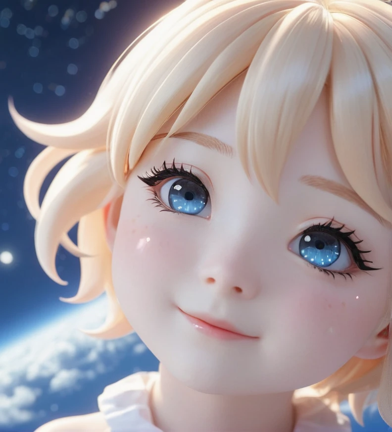 chibi, constellation, (1girl, solo:1.2), (chibi:1.3), eyeliner, eyelashes, looking at viewer, (shiny skin:0.16), (pale skin:0.33), (body blush:0.38), eyes beautiful, anime , realistic, masterpiece, best quality, movie still, cloud girl, floating in the sky, (close-up:1.1), bright, happy, fun, soft lighting