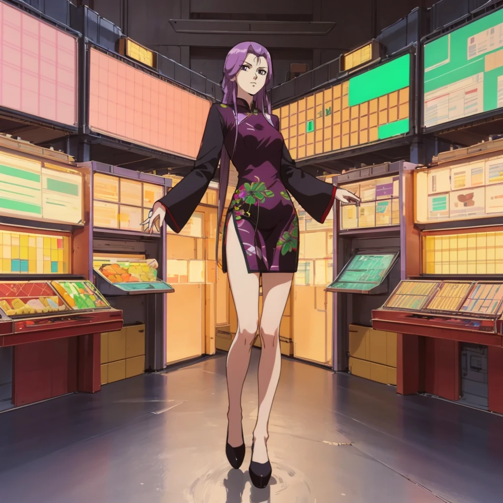 <lora:Kate001:0.7>,
Kate,1girl,purple hair,forehead,long hair,
solo,
full body,print_cheongsam,