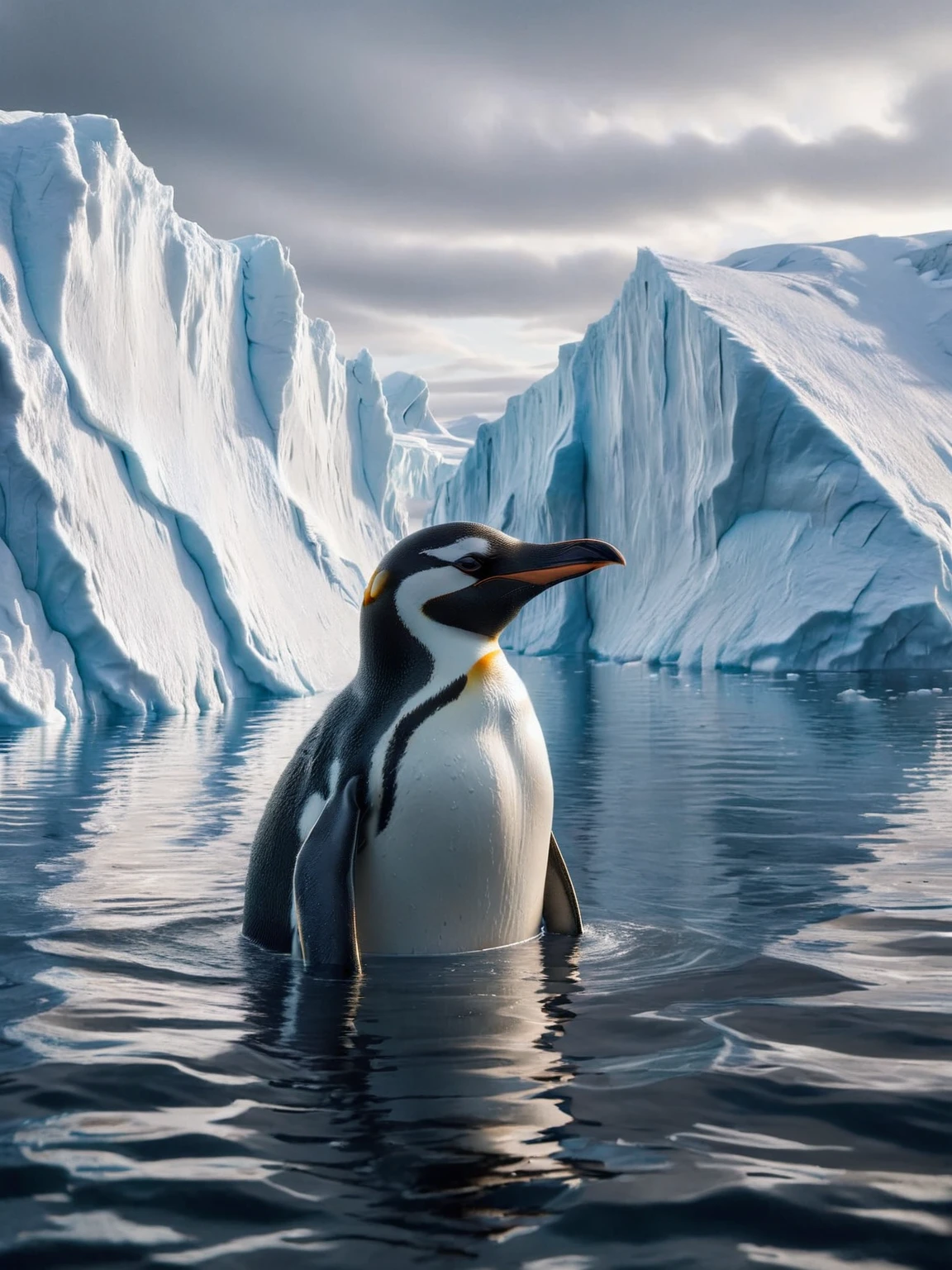 ais-fld penguin, in the arctic  <lora:Flooded_SDXL:1>