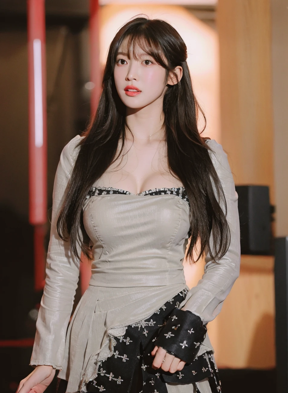 Steampunk style 1 Girl, Upper Body, Large Breasts, <lora:ARr:0.82> <lora:breastsizeslideroffset:0.3> . Antique, mechanical, brass and copper tones, gears, intricate, detailed