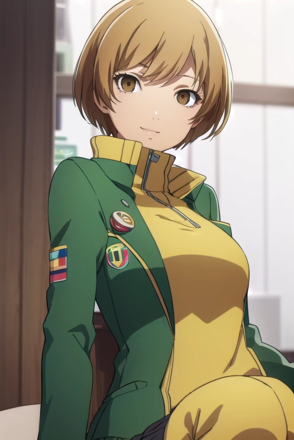 chiesatonaka, <lora:chie satonaka s1-lora-nochekaiser:1>,
chie satonaka, short hair, brown hair, (brown eyes:1.5), smile,
BREAK skirt, jacket, shoes, socks, track jacket, badge, button badge, smiley face, green jacket,
BREAK indoors, classroom,
BREAK looking at viewer,
BREAK <lyco:GoodHands-beta2:1>, (masterpiece:1.2), best quality, high resolution, unity 8k wallpaper, (illustration:0.8), (beautiful detailed eyes:1.6), extremely detailed face, perfect lighting, extremely detailed CG, (perfect hands, perfect anatomy),