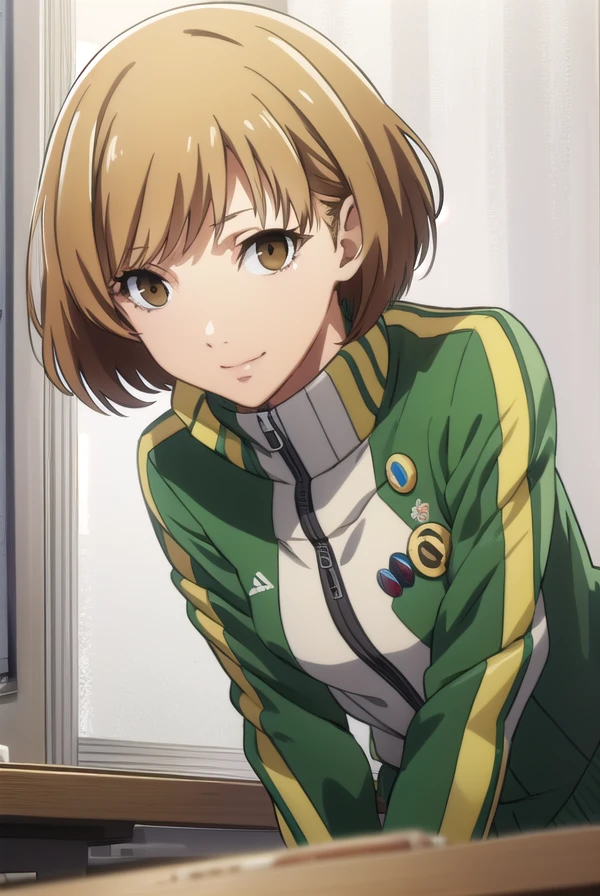 chiesatonaka, <lora:chie satonaka s1-lora-nochekaiser:1>,
chie satonaka, short hair, brown hair, (brown eyes:1.5), smile,
BREAK skirt, jacket, shoes, socks, track jacket, badge, button badge, smiley face, green jacket,
BREAK indoors, classroom,
BREAK looking at viewer,
BREAK <lyco:GoodHands-beta2:1>, (masterpiece:1.2), best quality, high resolution, unity 8k wallpaper, (illustration:0.8), (beautiful detailed eyes:1.6), extremely detailed face, perfect lighting, extremely detailed CG, (perfect hands, perfect anatomy),