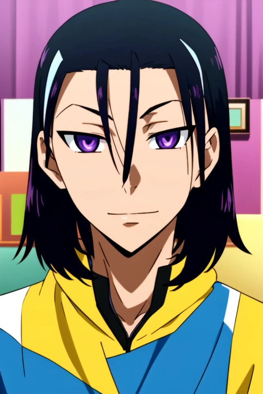 (best quality:1.1), (masterpiece:1.4), illustration, looking at viewer, , depth of field, anime coloring, , 1boy, solo, male focus, <lora:jinpachi_toudou:0.88>, jinpachi_toudou, black hair, purple eyes, hair between eyes