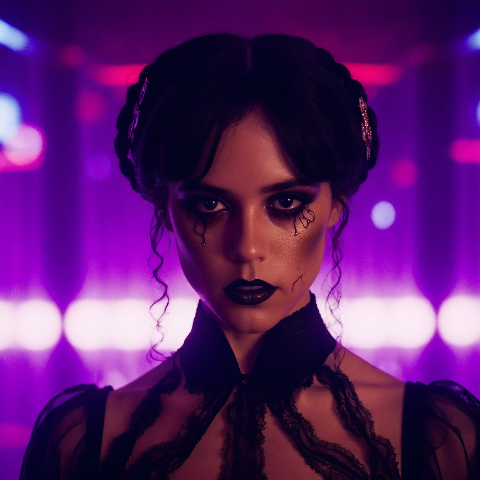 cinematic photo a ((ohwx woman)) by nyarlathotep : 0 by albert bierstadt and stephen gammell, inspired art deco design body horror directed gaze super realistic photorealism 8k octane render unreal engine hyper detailed concept digital painting shallow<lora:ortega_sdxxxl_dh128_v1:1> . 35mm photograph, film, bokeh, professional, 4k, highly detailed