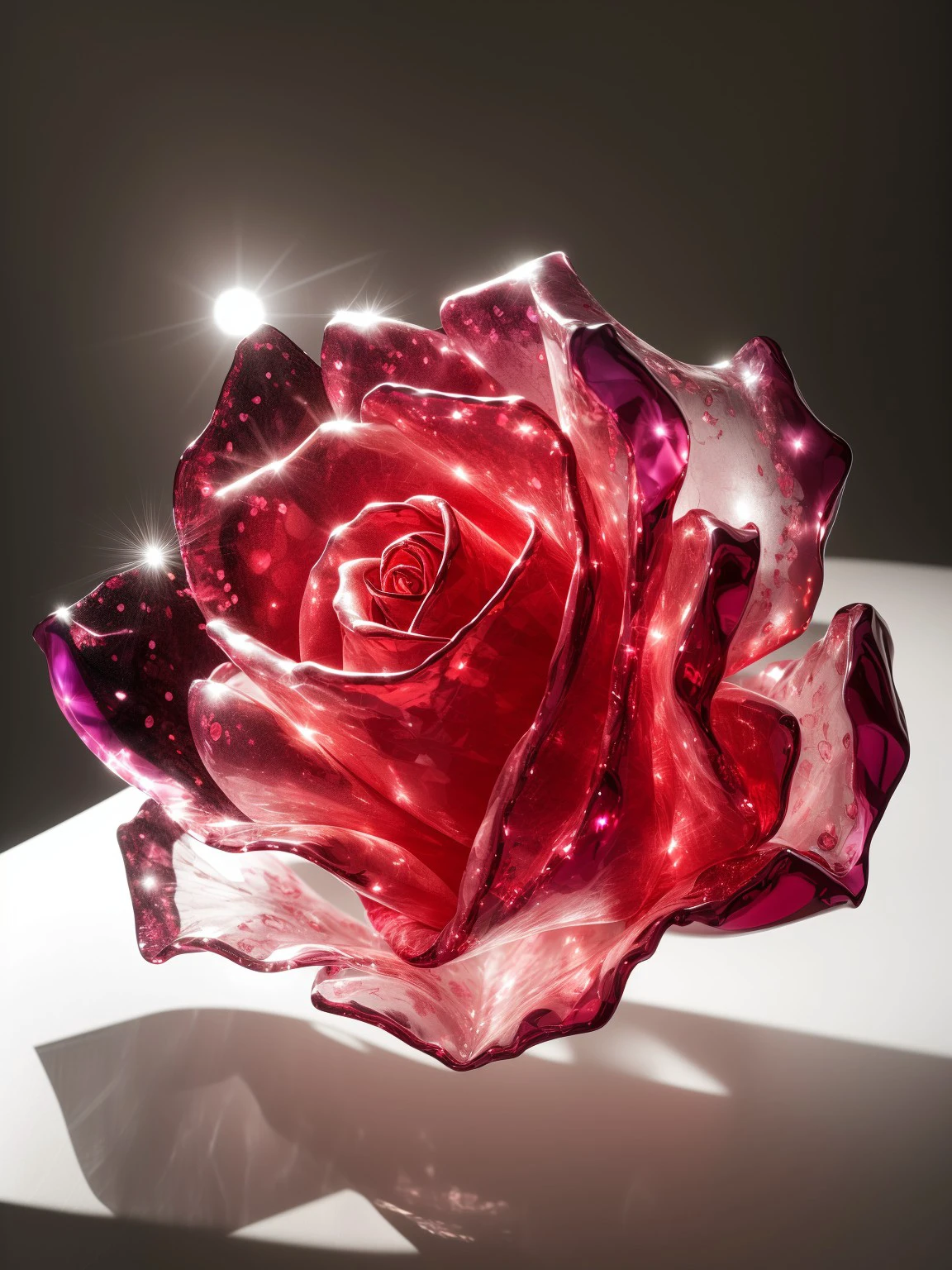 master piece, high quality, a rose, on a bed <lora:J_glass:0.9> j_glass