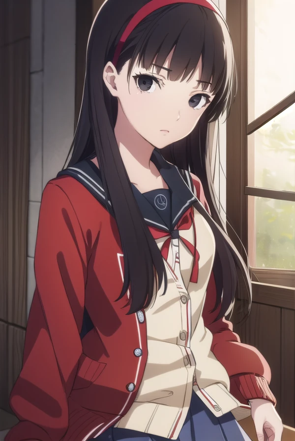 yukikoamagi, <lora:yukiko amagi s1-lora-nochekaiser:1>,
yukiko amagi, long hair, black hair, hairband, (black eyes:1.5),
BREAK skirt, school uniform, pantyhose, serafuku, black pantyhose, shirt, white shirt, cardigan, (red cardigan:1.5),
BREAK indoors, classroom,
BREAK looking at viewer, (cowboy shot:1.5),
BREAK <lyco:GoodHands-beta2:1>, (masterpiece:1.2), best quality, high resolution, unity 8k wallpaper, (illustration:0.8), (beautiful detailed eyes:1.6), extremely detailed face, perfect lighting, extremely detailed CG, (perfect hands, perfect anatomy),