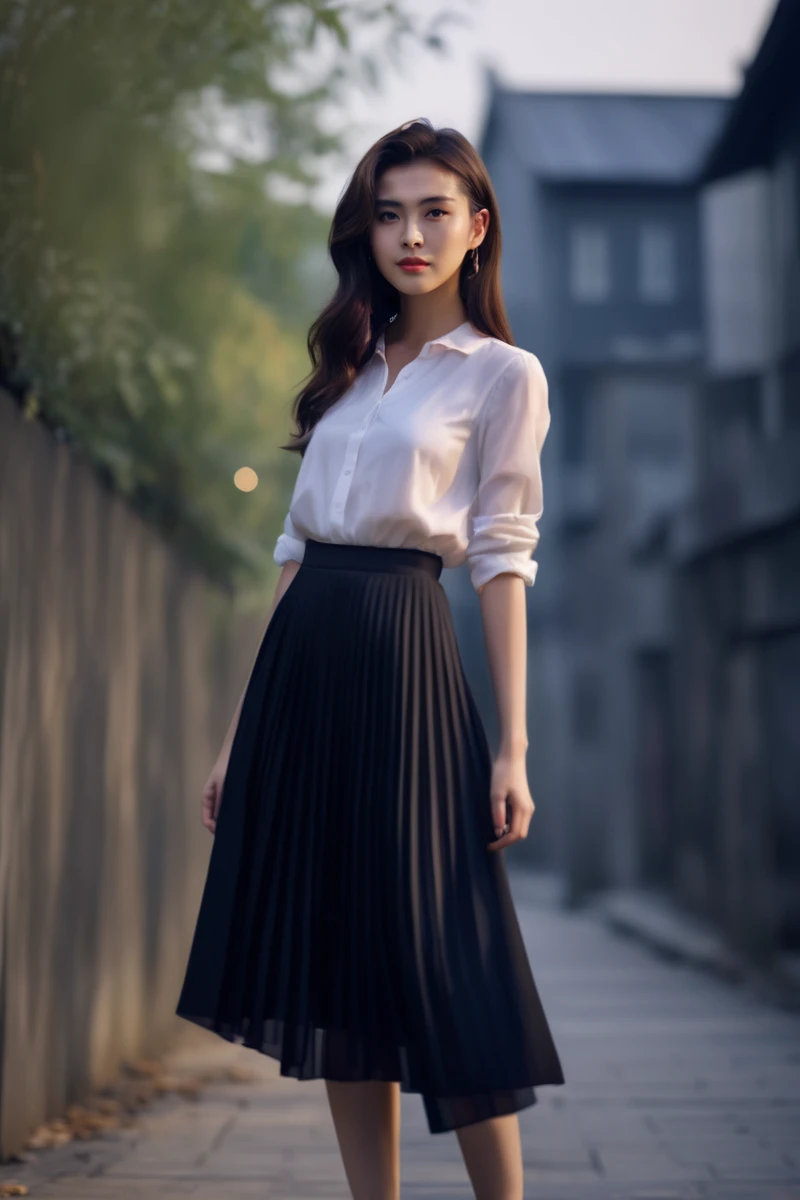 score_9,score_8_up,(masterpiece,best quality,ultra high res:1.1),prefect lighting,rating_explicit,very aesthetic BREAK
side_light,bokeh,looking at viewer,
1girl,20yo,
<lora:neg4all_bdsqlsz_xl_V7:1>,
<lora:RMSDXL_Enhance:1>,
light makeup,<lora:wzx_XL_0_:1>,wzx,outdoors,(Asymmetrical_blouse:1.4),(Pleated_midi_skirt:1.3),(Kitten_heels:1.2),
