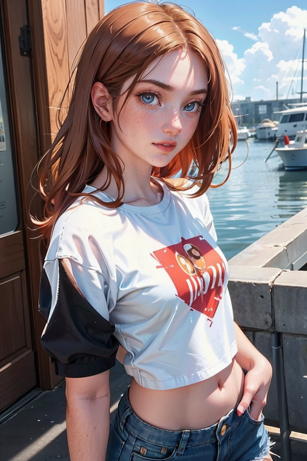 beautiful girl in a t-shirt, age 25 years, in the park