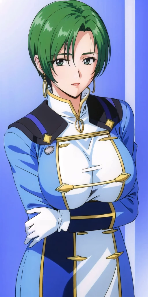<lora:MiliaFallynaV9:.7> miliafallyna, huge_breasts, standing, solo, Blue_naval_uniform_White_gloves_Double-breasted_insignia_Blue_pencil_skirt, masterpiece, best_quality, detailed_face, detailed_eyes, highres, beautiful, detailed,