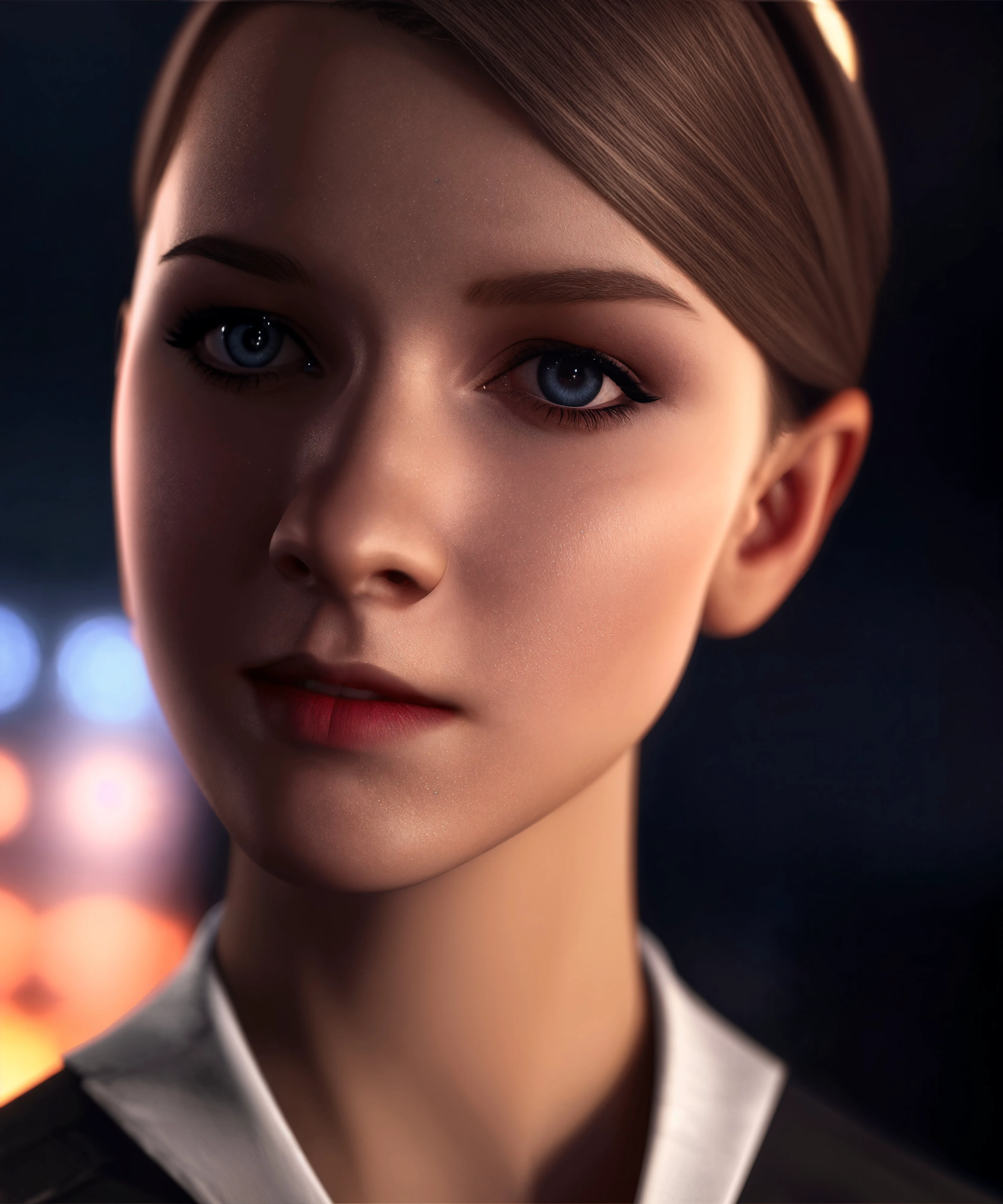 <lora:Kara_DBH:0.9>
a girl, kara, portrait, close up, (looking at viewer:1.3), modelshoot style, complex background, perfect lighting, volumetric lighting, internal glow, Best Quality, 8k, UHD