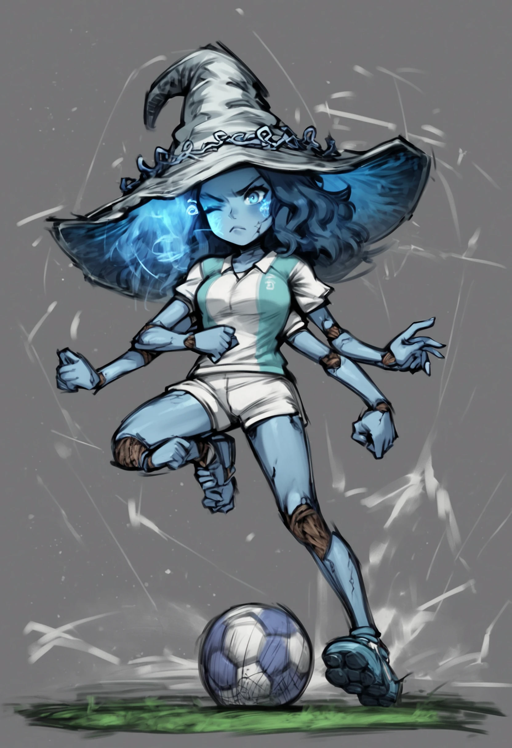 score_9, score_8_up, score_7_up, source_anime, 1girl, soccer ball, sportswear, soccer uniform, full body, angry, <lora:MarioStrikerXL-000010:1>, ranni the witch, one eye closed, extra faces, extra arms, lineart,
