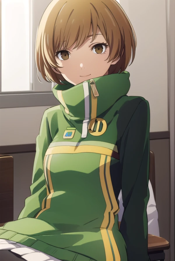 chiesatonaka, <lora:chie satonaka s1-lora-nochekaiser:1>,
chie satonaka, short hair, brown hair, (brown eyes:1.5), smile,
BREAK skirt, jacket, shoes, socks, track jacket, badge, button badge, smiley face, green jacket,
BREAK indoors, classroom,
BREAK looking at viewer,
BREAK <lyco:GoodHands-beta2:1>, (masterpiece:1.2), best quality, high resolution, unity 8k wallpaper, (illustration:0.8), (beautiful detailed eyes:1.6), extremely detailed face, perfect lighting, extremely detailed CG, (perfect hands, perfect anatomy),