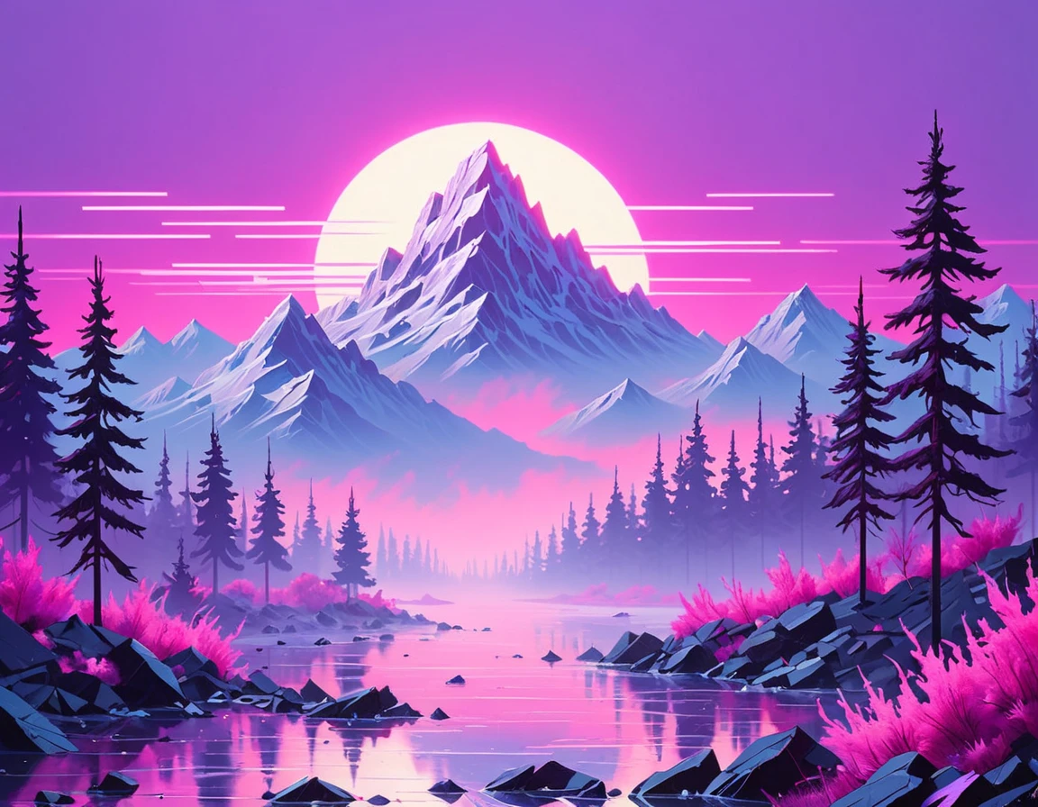 ObsidianViolet, Vaporwave, Fallacious White and Lavender "Wild Fire", background, Foggy, deep focus, Light and Bright, Magewave, soft light, absurdres, impressionism art designed by Dima Dmitriev